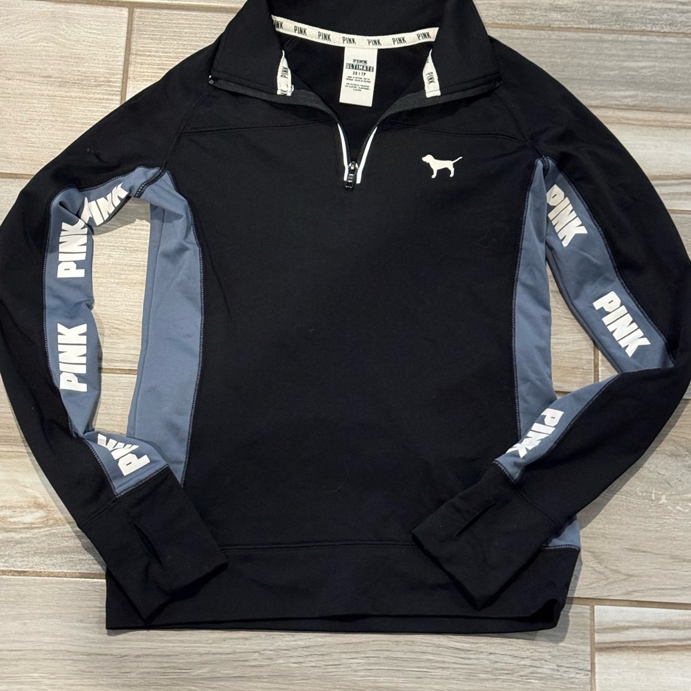 Victoria secrets Black and Gray Quarter-Zip Pullover